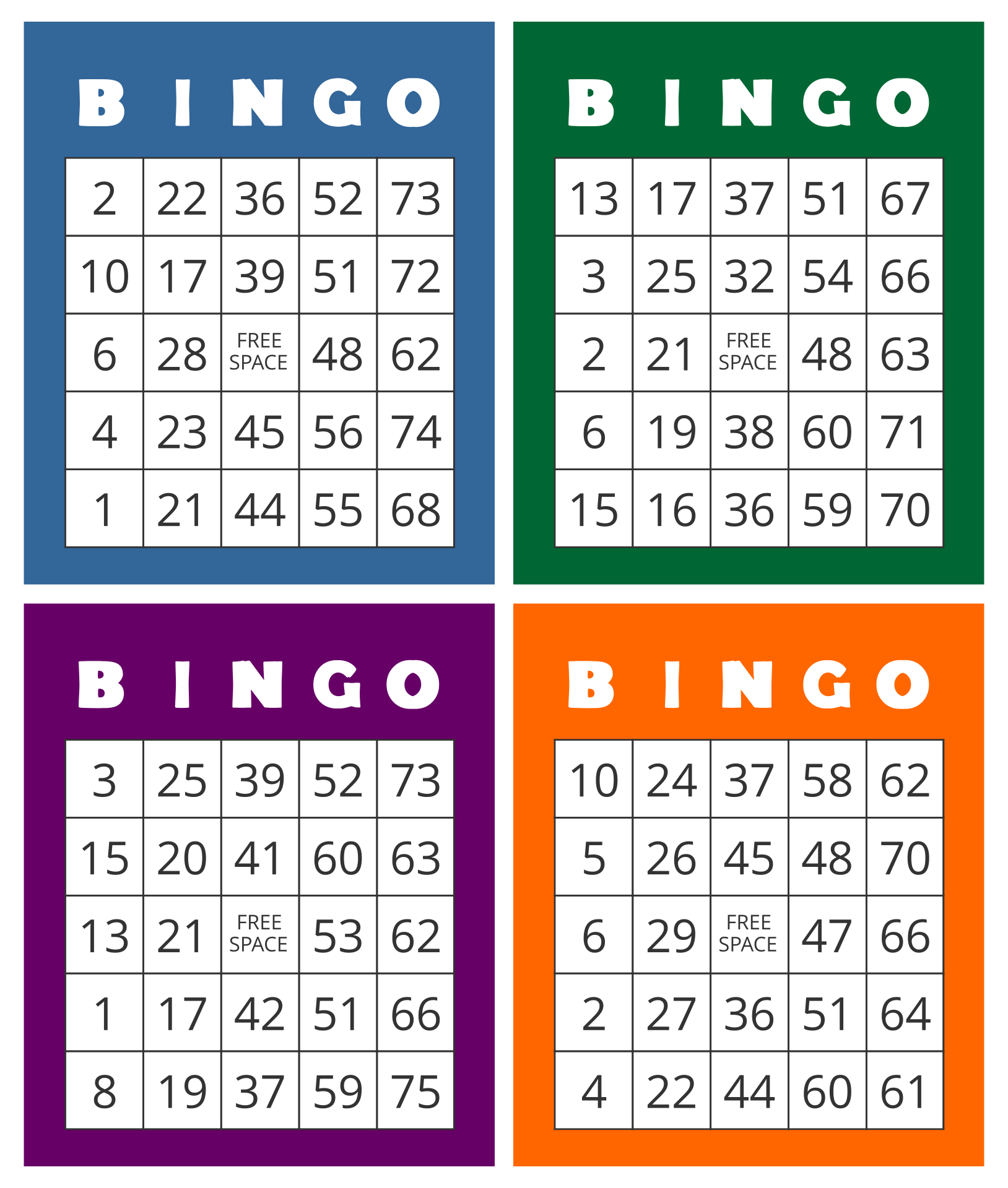 Free Printable Bingo Cards With Numbers | Printable Bingo Cards