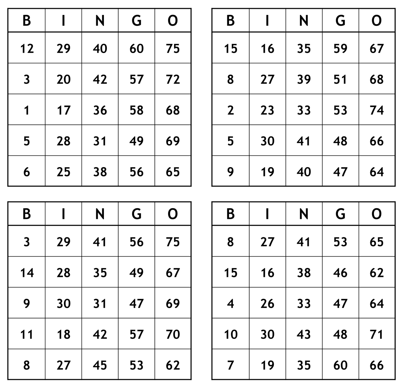 100 Free Printable Bingo Cards Free Number Bingo For Numbers 1 30 ...