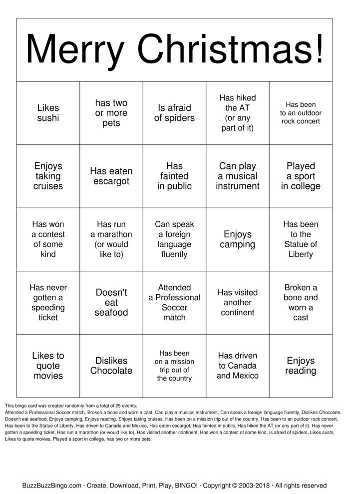 2018 Office Party Bingo Cards To Download Print And Customize 