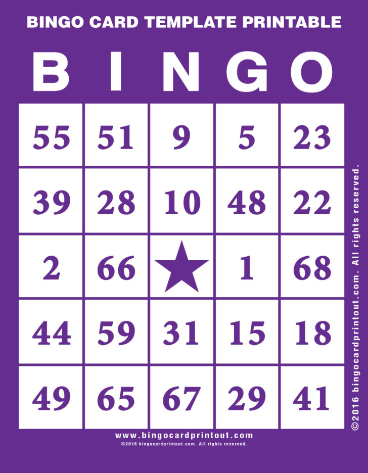 Printable Bingo Cards Template