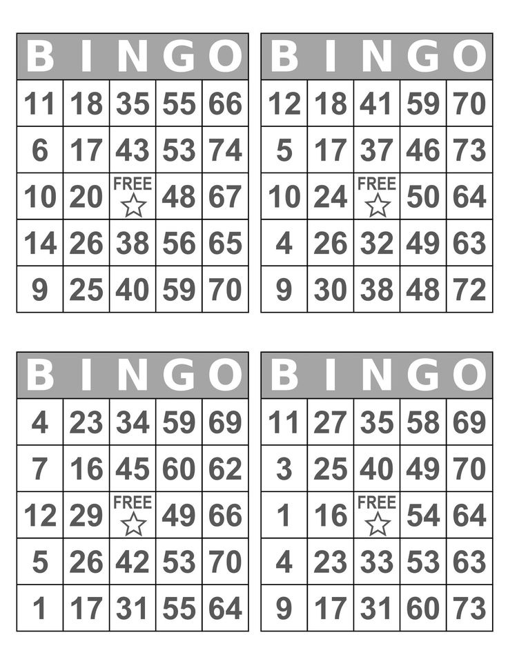 Bingo Cards 1000 Cards 4 Per Page Large Print Instant Etsy Bingo 