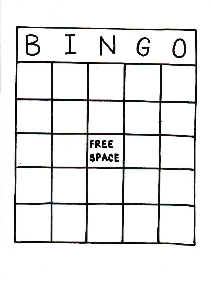 Blank Bingo Card Printable Bingo Card Template Bingo Cards Printable 