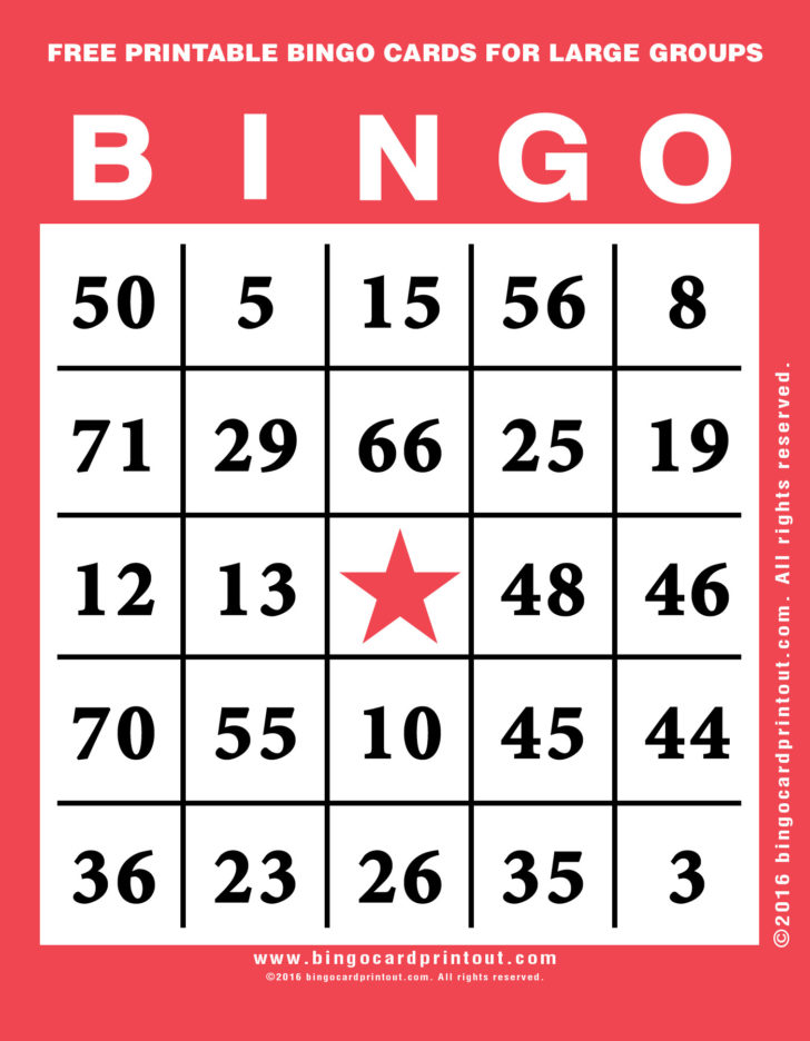 Bingo Cards Printable Free Large