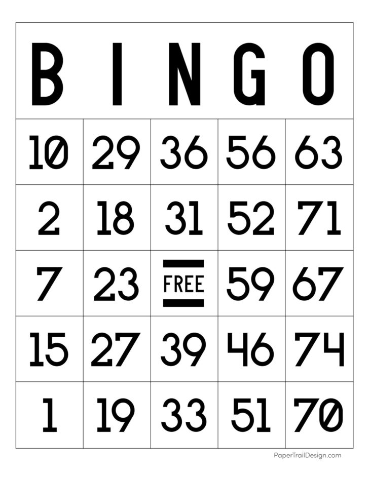 Printable Bingo Cards Free