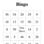 Numbers 1 60 Bingo