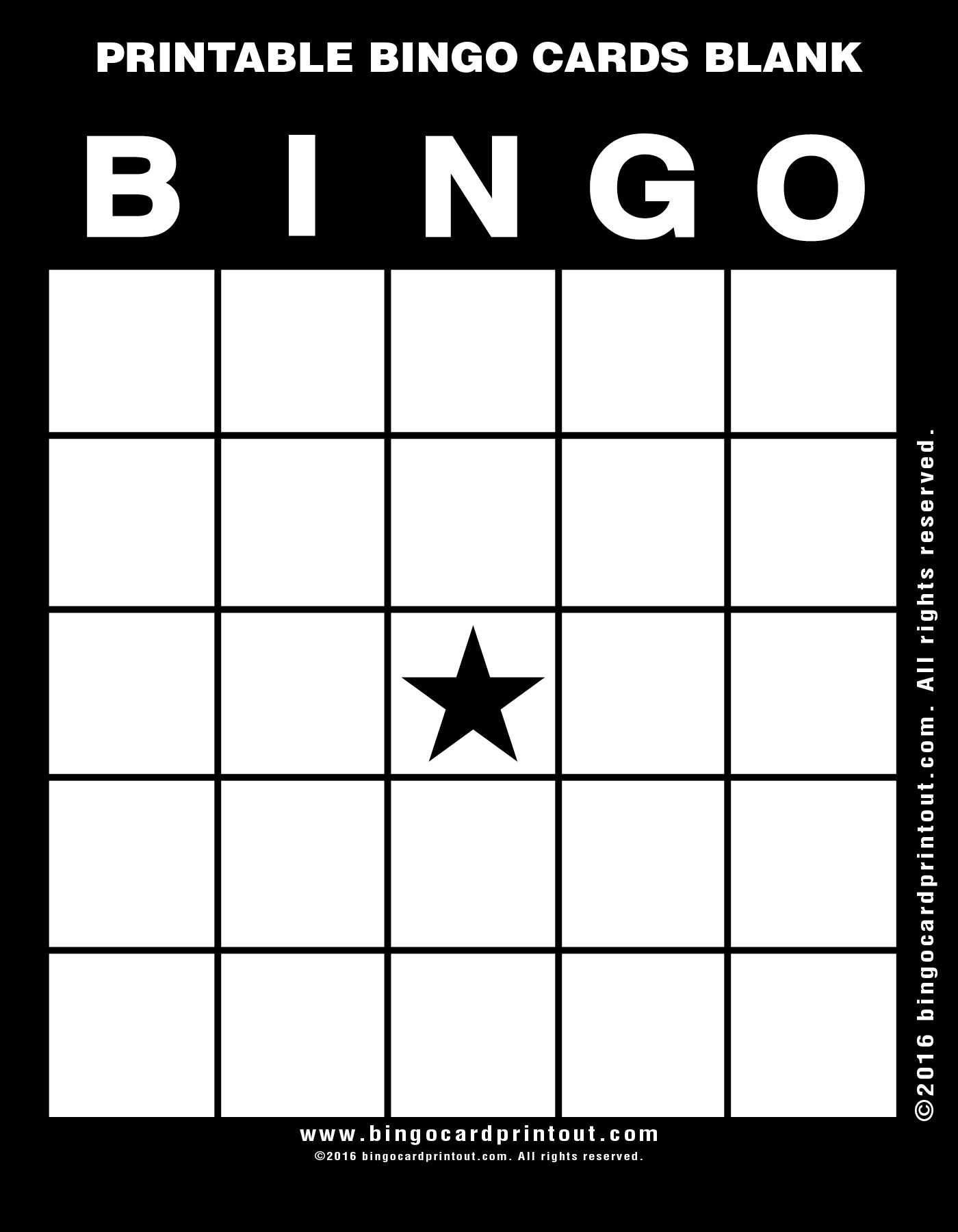 Printable Bingo Cards Blank BingoCardPrintout
