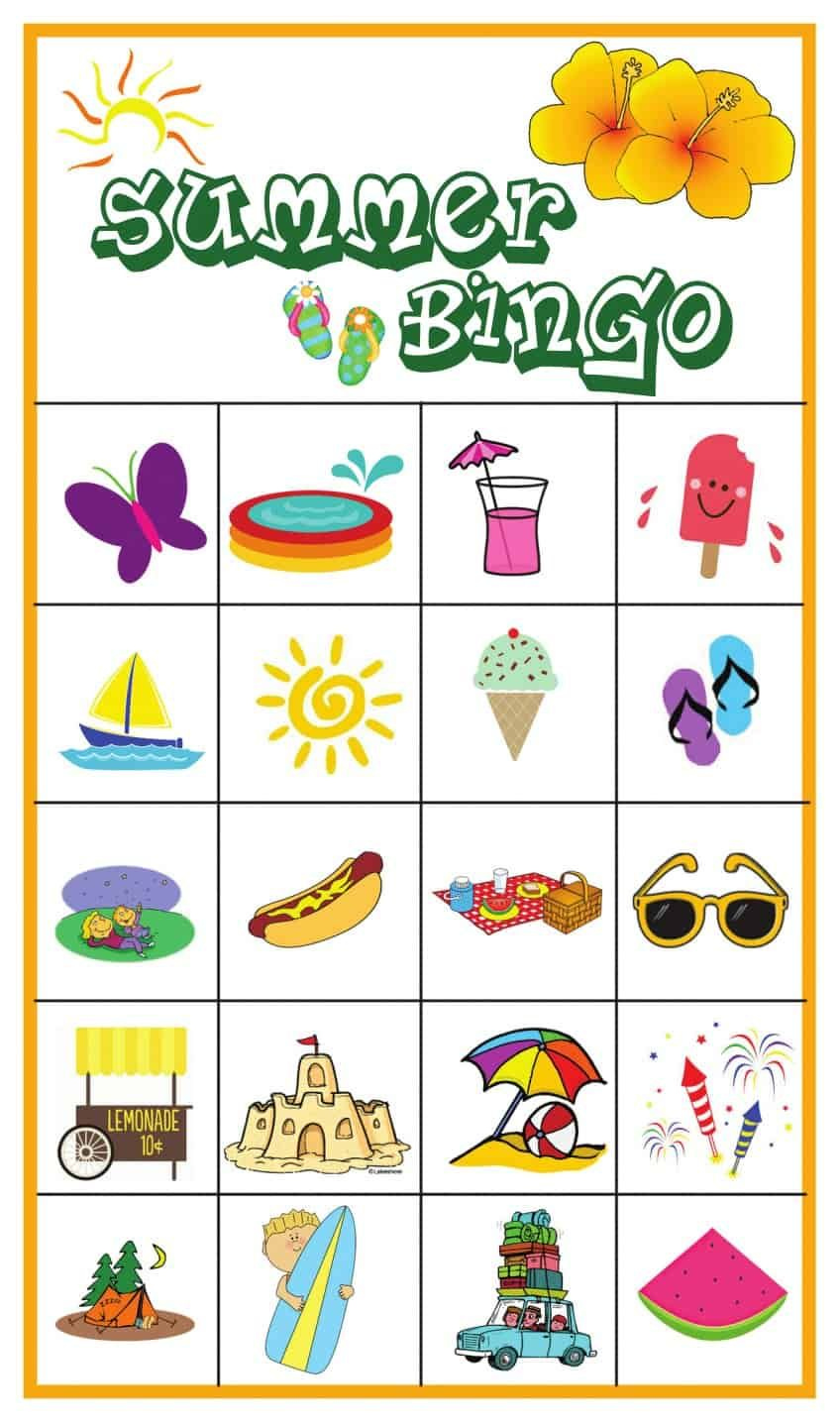 Summer Bingo Game With Free Printables Bingo For Kids Summer Bingo 